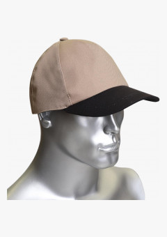 Кепка-бейсболка бежевая с черным козырьком (тк.PANACOTTA)