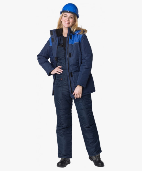 Куртка зимняя женская Сакрин (тк.Таслан,135), т.синий/васильковый