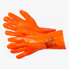 Fishy Перчатки МБС, интерлок с полным покрытием ПВХ и ПВХ крошкой оранжевого цвета