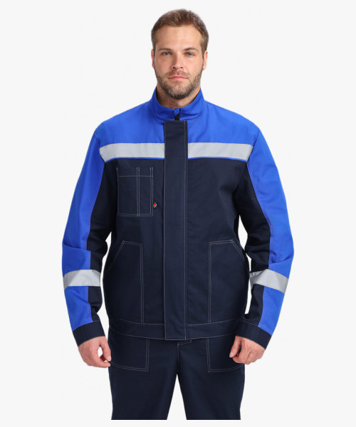 Костюм Бриготек-1 СОП (тк. Смесовая, 260) брюки, т.синий/васильковый