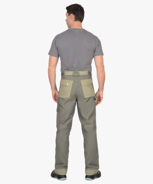 Брюки СИРИУС-ВЕСТ-ВОРК т.оливковый со св.оливковым пл. 275 г/кв.м