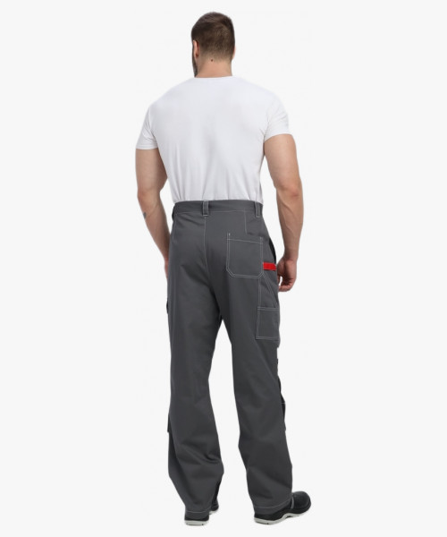 Костюм Вектрон-1 (тк.Смесовая МВО,240) брюки, серый/черный/красный