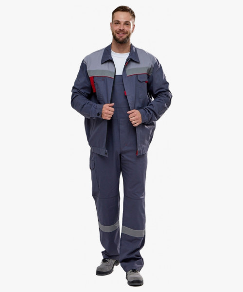 Костюм Флофт-2 СОП У. (тк.Саржа,250) п/к, т.серый/св.серый