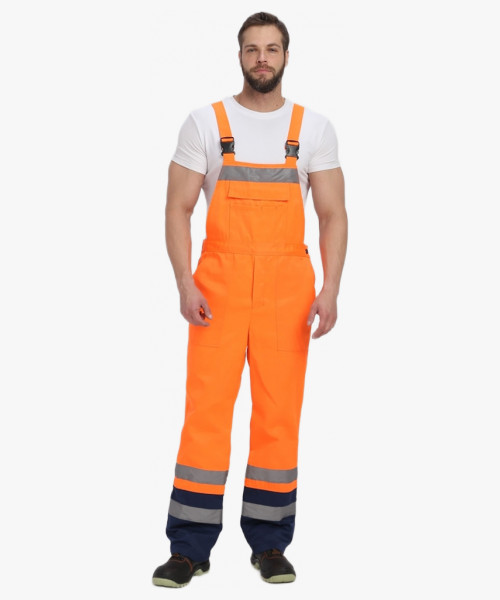 Костюм для дорожника (тк.Смесовая,210) п/к, оранжевый/т.синий