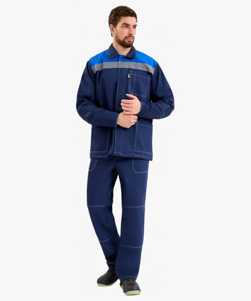 Костюм Техник СОП (тк.Саржа,250) брюки, т.синий/васильковый