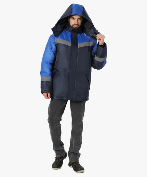 Куртка зимняя Лигор СОП (тк.OxLine,90), т.синий/васильковый