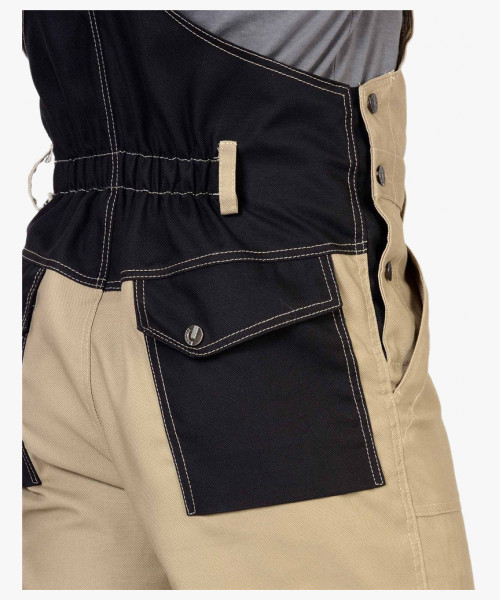 Костюм летний СИРИУС-ВЕСТ-ВОРК куртка кор., п/к бежевый с черным пл. 275 г/кв.м