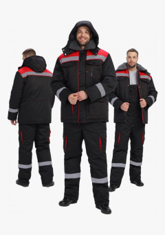 Костюм зимний Нейч-Премиум СОП К. (тк.Смесовая,240) п/к, черный/красный