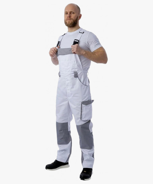 Полукомбинезон летний мужской Brodeks KS402, цвет белый, серый