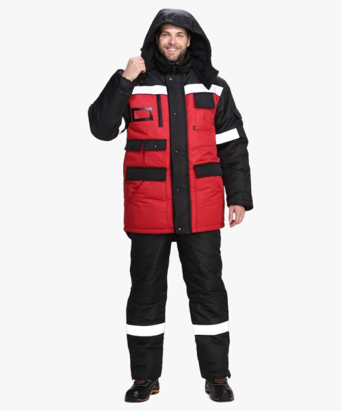 Костюм зимний Беркут СОП CH (тк.Таслан) п/к, черный/красный