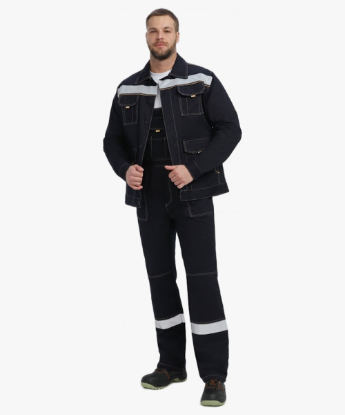 Костюм Троя IMP (тк.Саржа,320) п/к, т.синий/бежевый