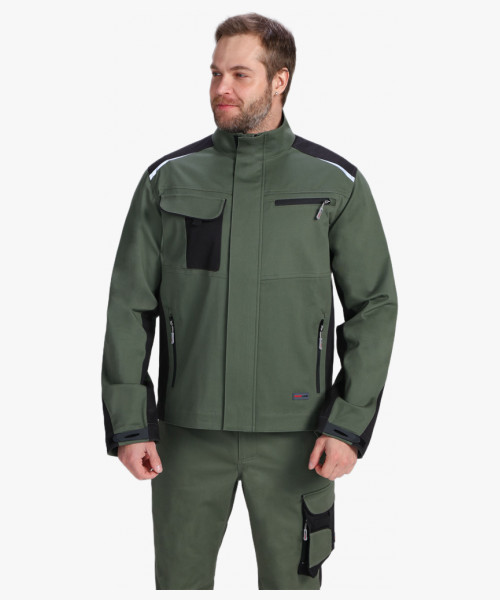 Костюм мужской летний ProfLineLeader-1 (тк.Хлопок/Спандекс,260) брюки, хаки/черный