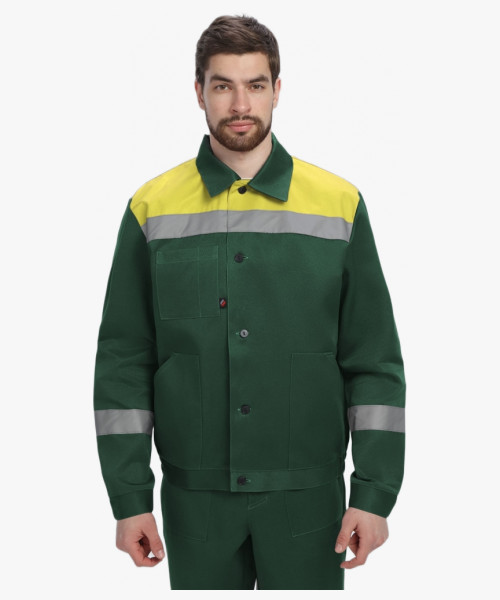 Костюм Лигор-2 СОП (тк.Смесовая,210) п/к, зеленый/желтый