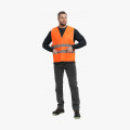 Жилет сигнальный ProfLineBase с пуговицами и карманами (тк.Полиэфир,100), оранжевый