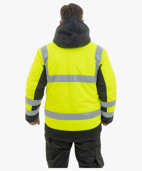 Куртка сигнальная зимняя Brodeks KW216, цвет жёлтый, чёрный