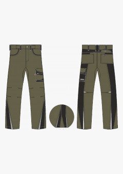 Брюки ProfLineLeader (тк.Хлопок/Спандекс,260), хаки/черный