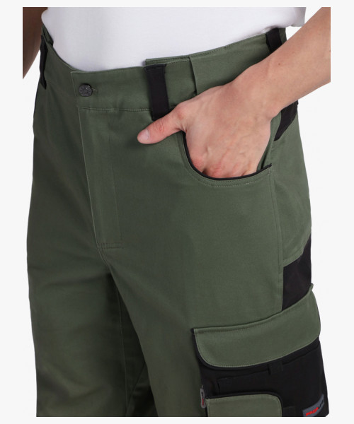 Брюки ProfLineLeader (тк.Хлопок/Спандекс,260), хаки/черный