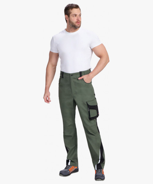 Брюки ProfLineLeader (тк.Хлопок/Спандекс,260), хаки/черный