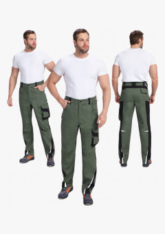 Брюки ProfLineLeader (тк.Хлопок/Спандекс,260), хаки/черный