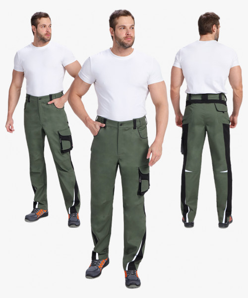 Брюки ProfLineLeader (тк.Хлопок/Спандекс,260), хаки/черный