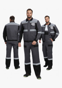 Костюм Виват-2 Премиум CH МВО (тк.Смесовая,240) п/к, т.серый/черный/св.серый