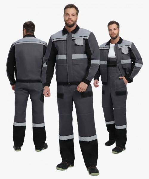 Костюм Виват-2 Премиум CH МВО (тк.Смесовая,240) п/к, т.серый/черный/св.серый