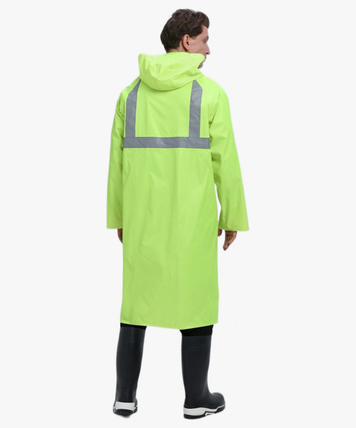 Плащ влагозащитный сигнальный ProfLineBase СОП (ПВХ,180), желтый