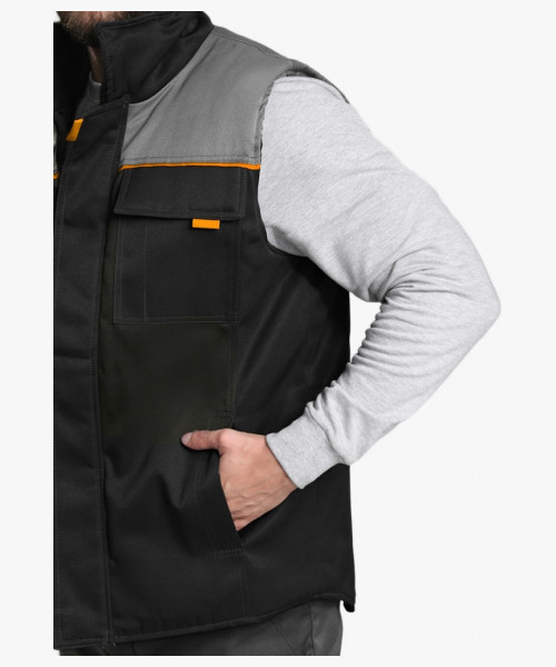 Жилет утепленный Флофт (тк.Смесовая,210), черный/серый