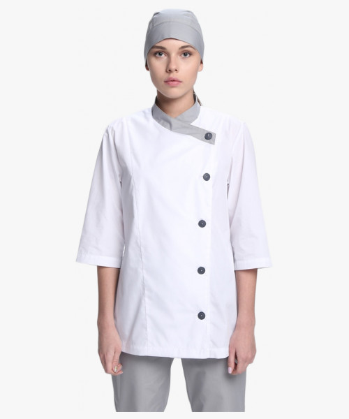 Костюм женский Канди (тк.ТиСи,120), серый/белый