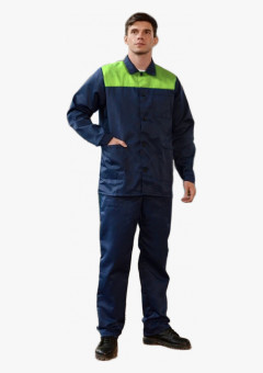 Костюм рабочий (тк.Смесовая,210) брюки, т.синий/лимонный
