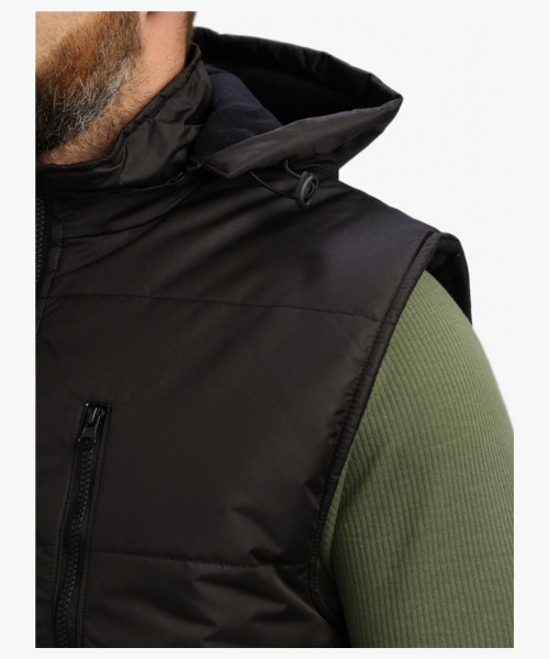 Жилет утепленный с капюшоном Респект (тк.Таслан), черный