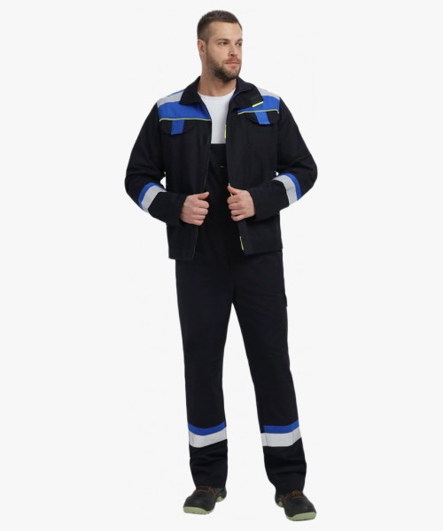 Костюм Бостон (тк.Саржа,320) п/к, т.синий/васильковый