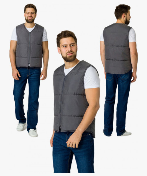 Жилет утепленный Комфорт (тк.Таслан), т.серый