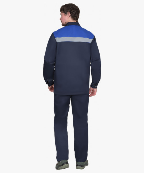 Костюм СИРИУС-СТАНДАРТ куртка, брюки т.синий с васильковым СОП 50 мм