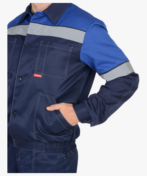 Костюм СИРИУС-ЛЕГИОНЕР куртка, п/к т.синий с васильковым СОП 50 мм