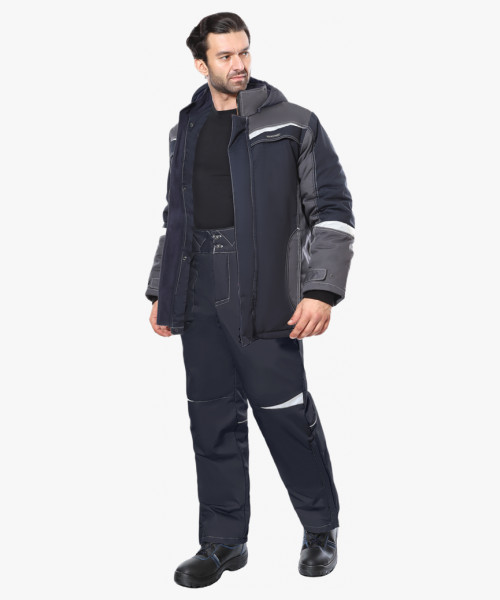 Костюм СИРИУС-ОЗОН куртка, брюки, синий с серым