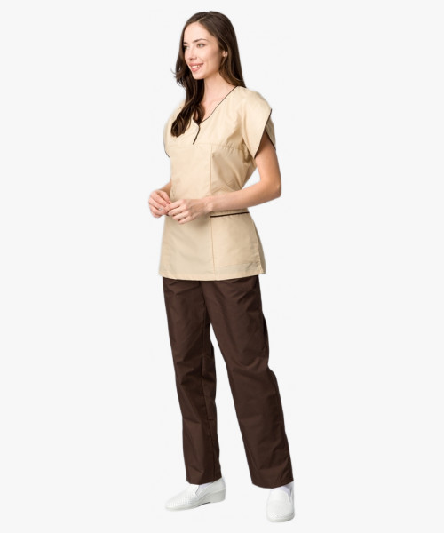 Костюм женский Мокко (тк.ТиСи,120), коричневый/бежевый