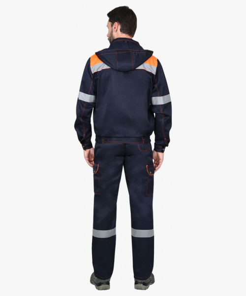 Костюм СИРИУС-ТИТАН куртка, полукомбинезон синий с оранжевым и СОП