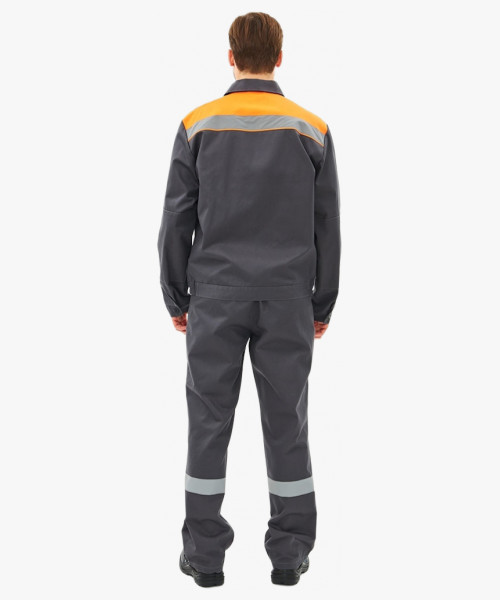 Костюм Липецк-1 СОП CH (тк.Смесовая,280) брюки, т.серый/оранжевый