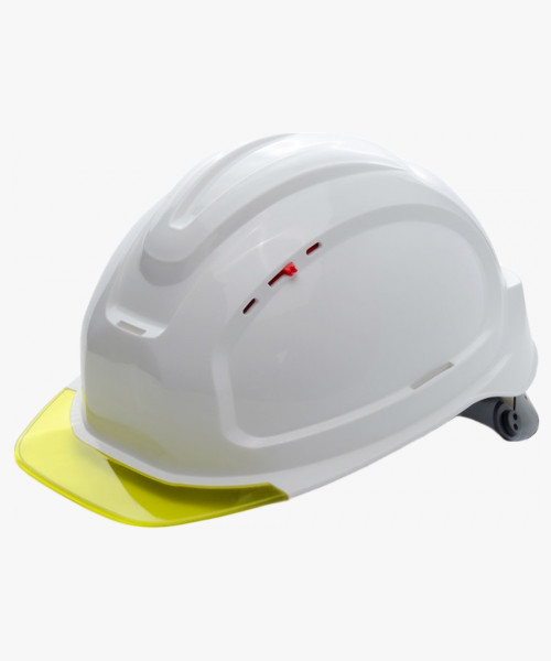 Каска защитная СОМЗ-80 Абсолют Престиж RAPID белая, жёлтый козырёк, 783717