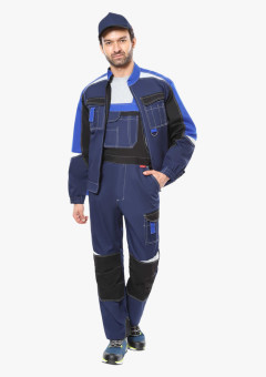 Костюм СИРИУС-ФАВОРИТ-МЕГА куртка, п/к т.синий с черным и васильковым, СОП