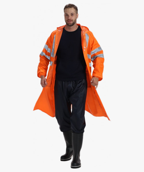 Плащ влагозащитный сигнальный ProfLineSpecialist СОП (ПВХ,210), оранжевый
