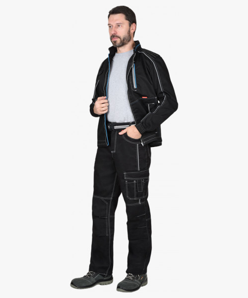 Костюм мужской СИРИУС-АЛЕКС куртка, брюки, чёрный