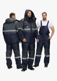 Костюм зимний Мегрес-2 СОП (тк.OxLine,90) п/к, т.серый/т.синий