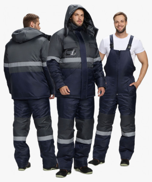 Костюм зимний Мегрес-2 СОП (тк.OxLine,90) п/к, т.серый/т.синий