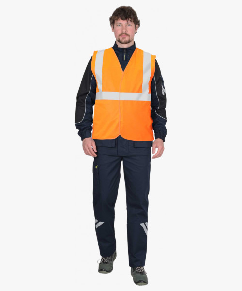 Жилет сигнальный SIRIUS класс 1, 3 СОП (трик.100 гр/м2) оранжевый