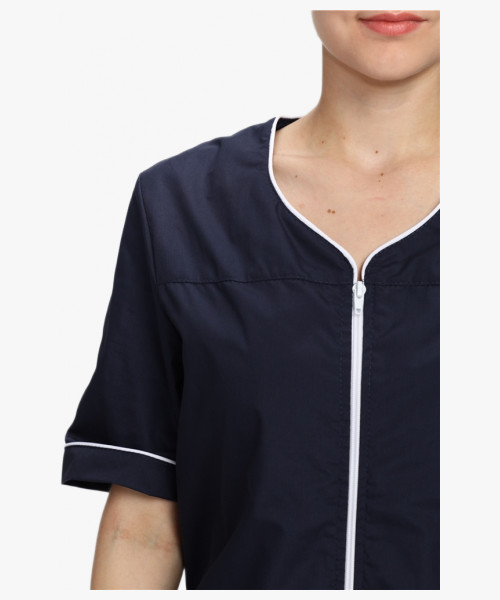 Халат женский Стелла (тк.ТиСи), т.синий/белый