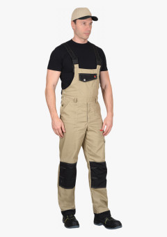 Полукомбинезон СИРИУС-ВЕСТ-ВОРК бежевый с черным пл. 275 г/кв.м