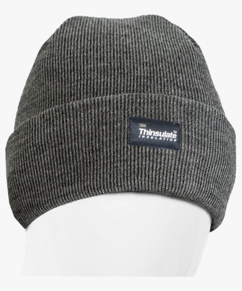 Шапка трикотажная двойная утепленная Север, серый