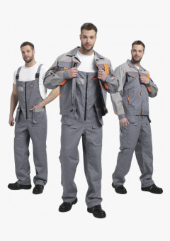 Костюм Драга-2 (тк.Смесовая МВО,240) п/к, серый/св.серый/оранжевый
